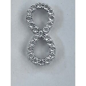 NEW Brilliant‎ 1/4 CT Diamond Infinity Sterling Silver Pendant 925 (597)